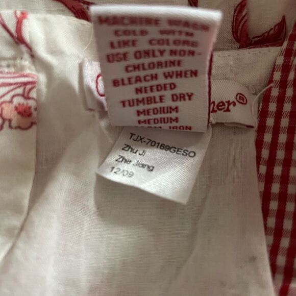 Girls White & Red gingham Floral Sundress By Chelsea’s Corner Size 5 - Picture 5 of 6